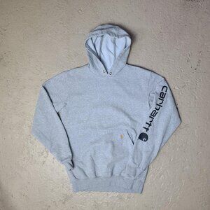 'Carhartt' workwear grey hoodie pullover sweatshirt men's S